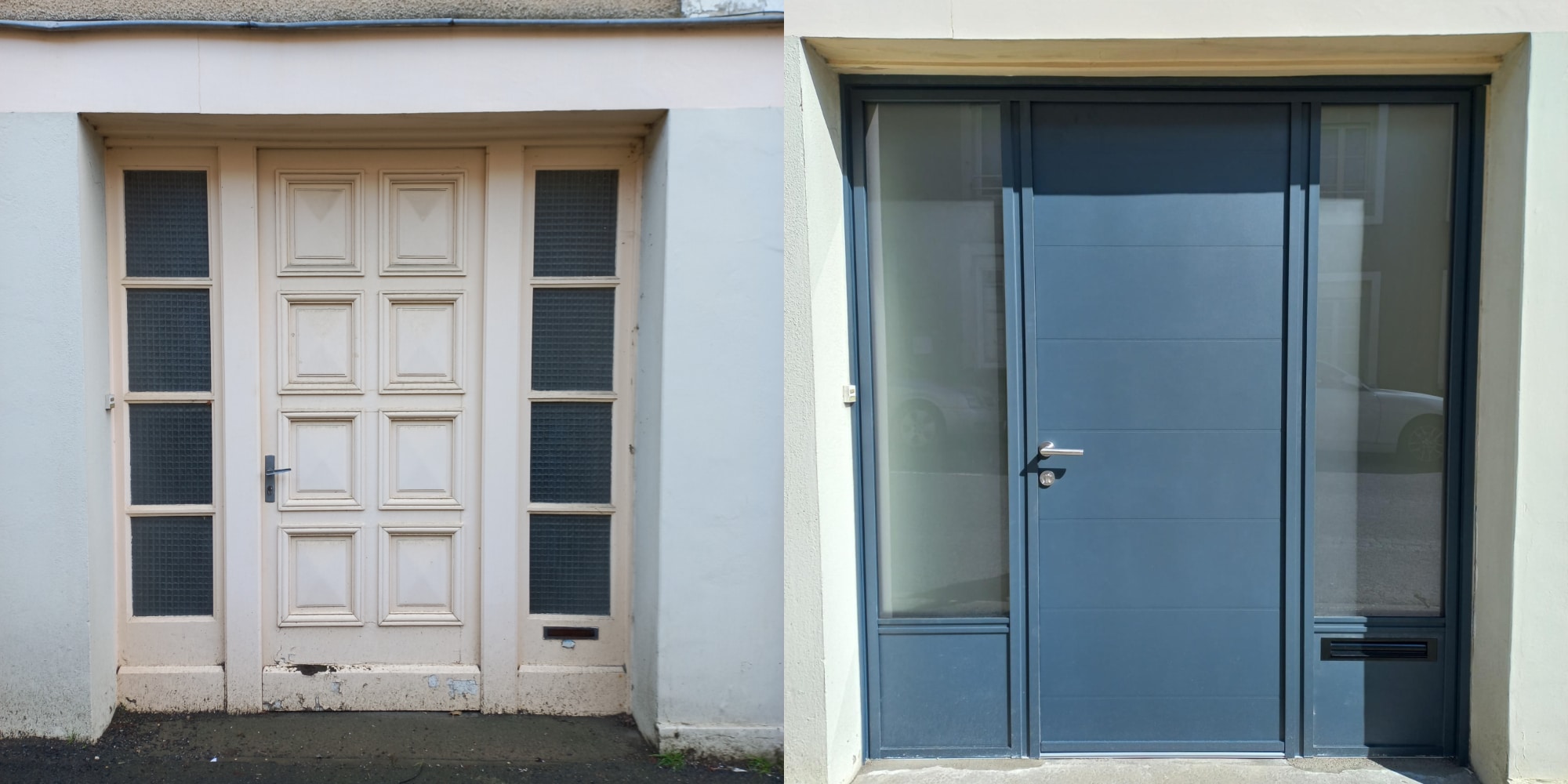 Porte aluminium ensemble composé